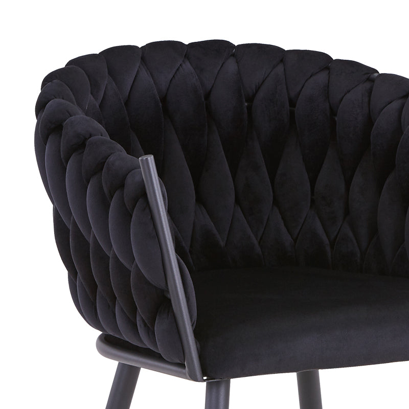 Scaun Vivian catifea, Diverse culori, 61x55x80 cm - Negru