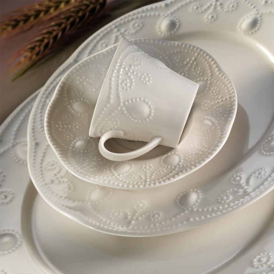 Serviciu de masa, 24 piese, Portelan, Crem