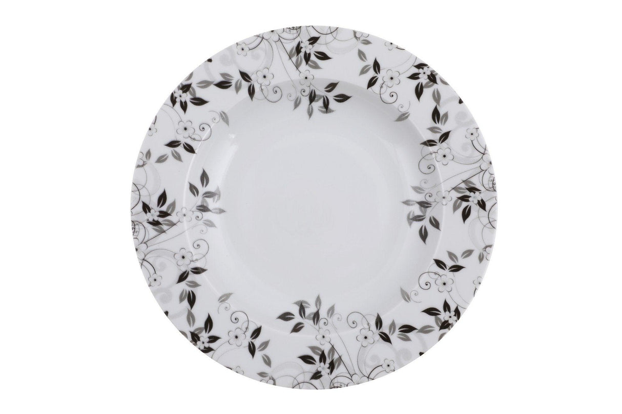Serviciu de masa, 24 piese, Portelan, Alb, 25x25x2 cm