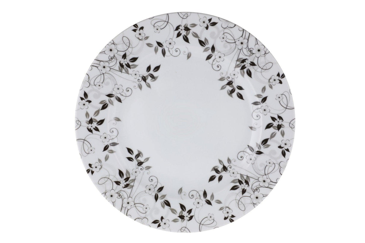 Serviciu de masa, 24 piese, Portelan, Alb, 25x25x2 cm