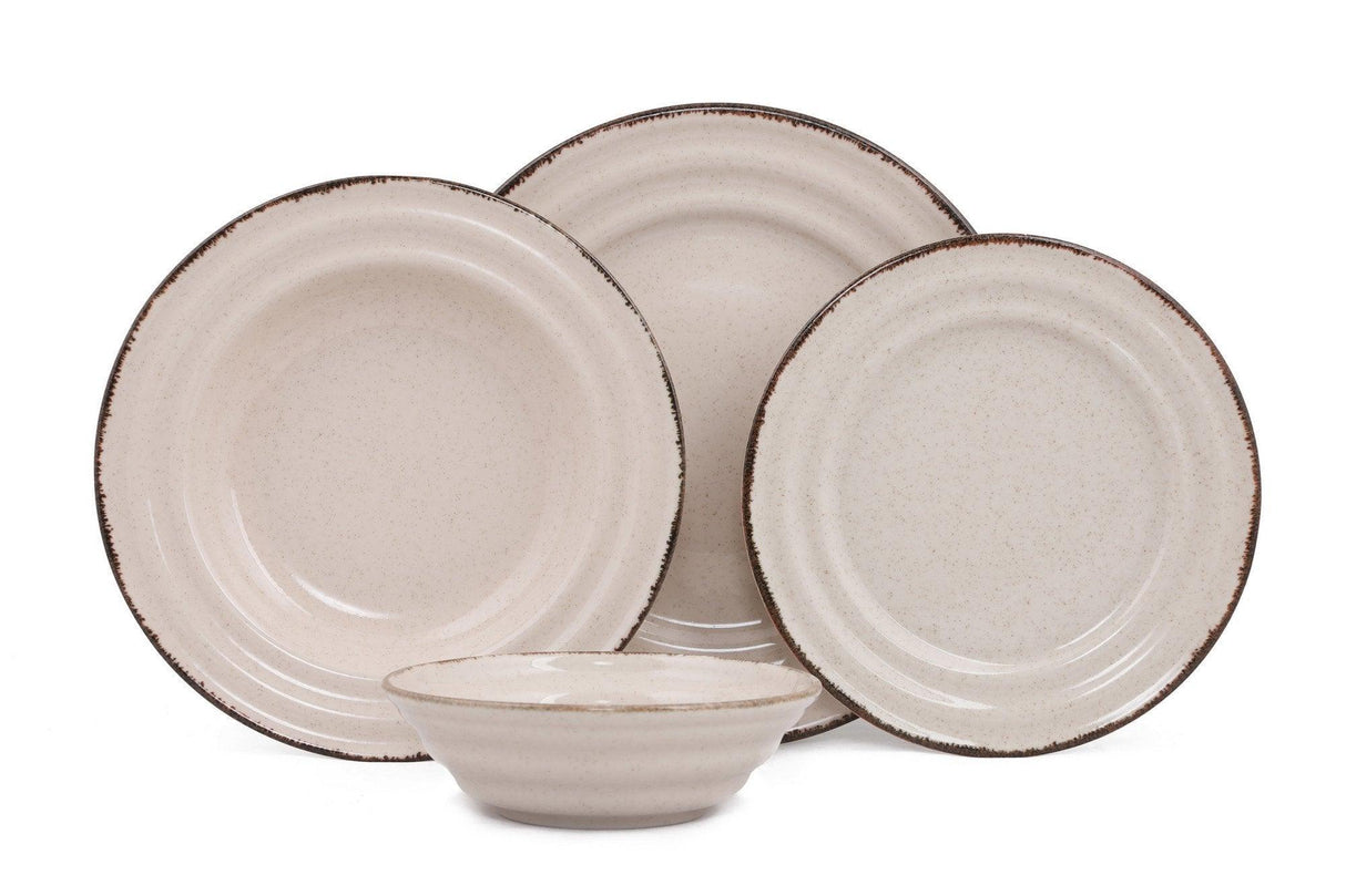 Serviciu de masa, 24 piese, Portelan, Crem