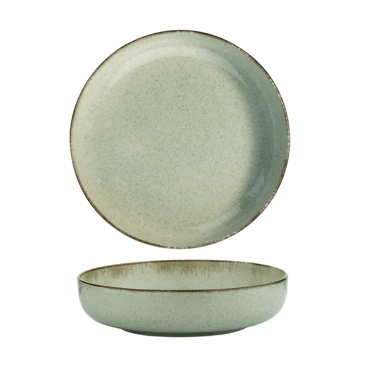 Serviciu de masa, 24 piese, Portelan, Verde, 27x27x2.5 cm