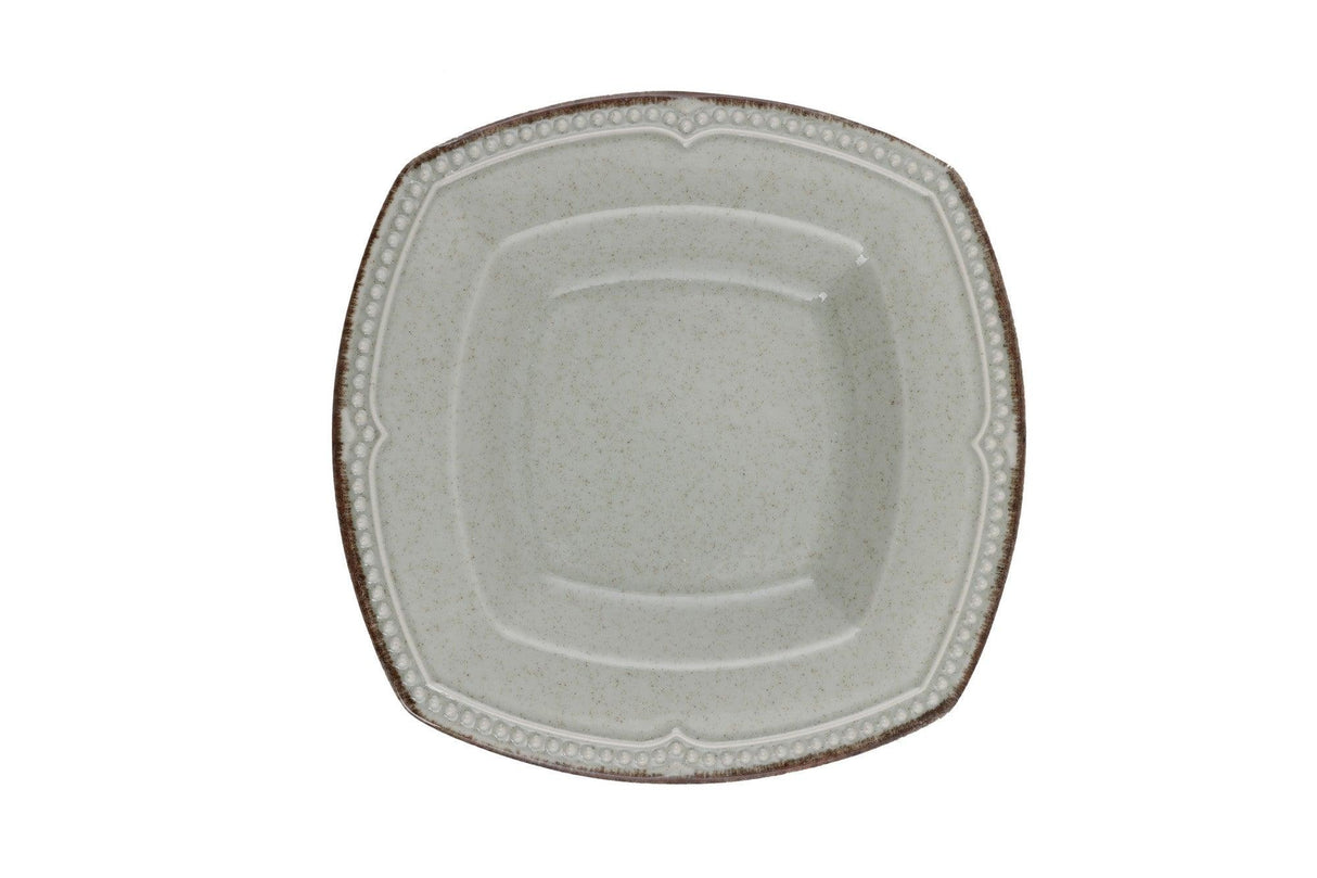 Serviciu de masa, 24 piese, Portelan, Verde, 26x26x2 cm