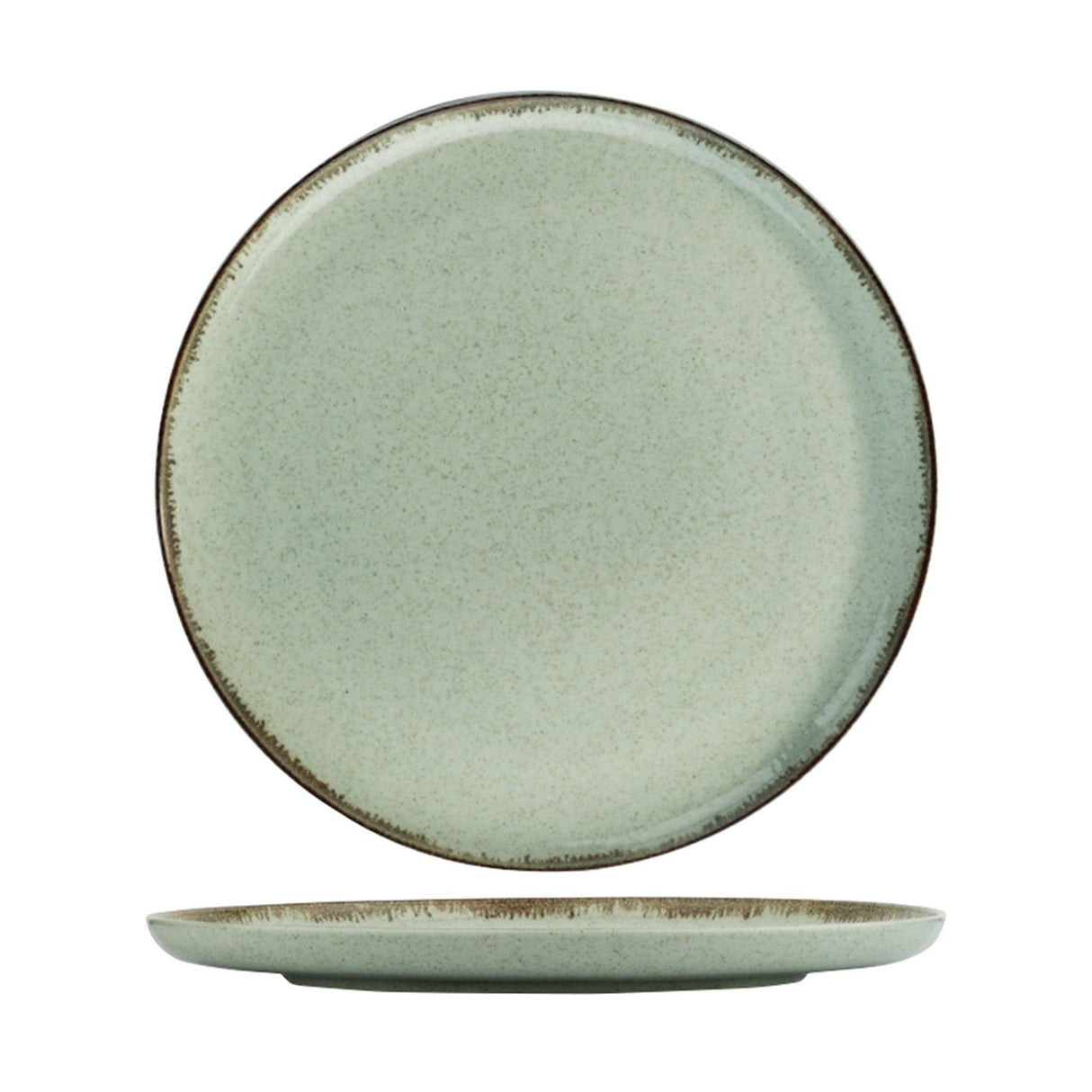 Serviciu de masa, 24 piese, Portelan, Verde, 27x27x2.5 cm