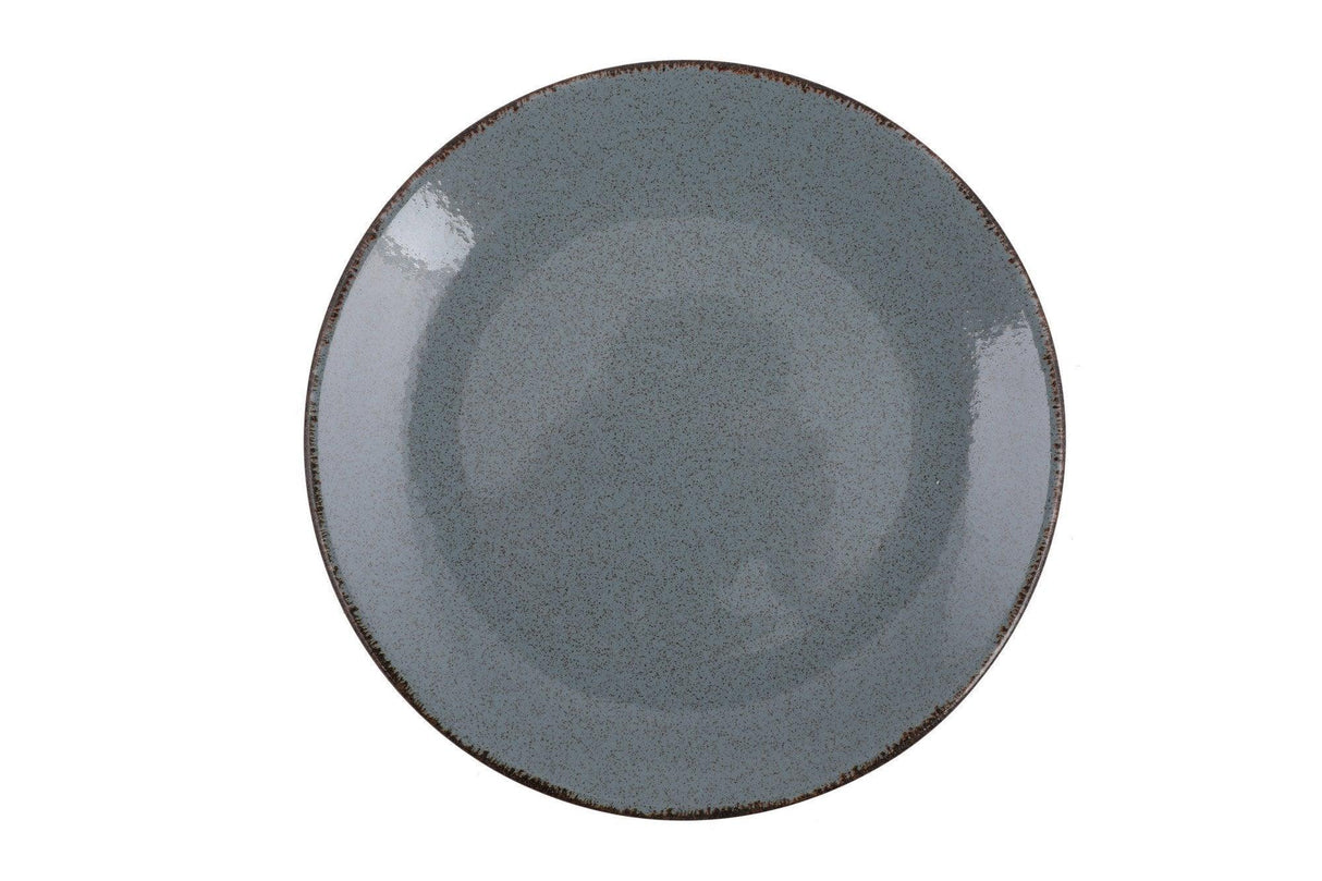 Serviciu de masa, 24 piese, Portelan, Albastru, 25x25x3 cm