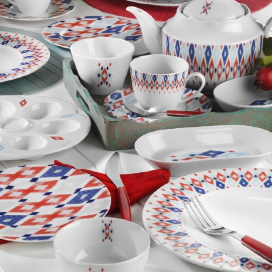 Serviciu de masa, 41 piese, Portelan, Multicolor