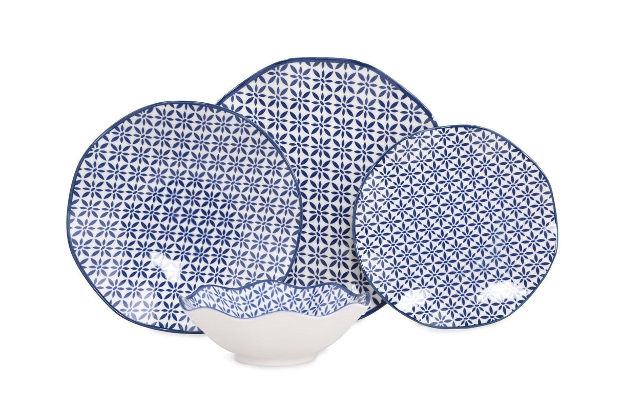 Serviciu de masa Holland, Set 24 piese pentru cina, Portelan, Albastru, 29x28x36 cm