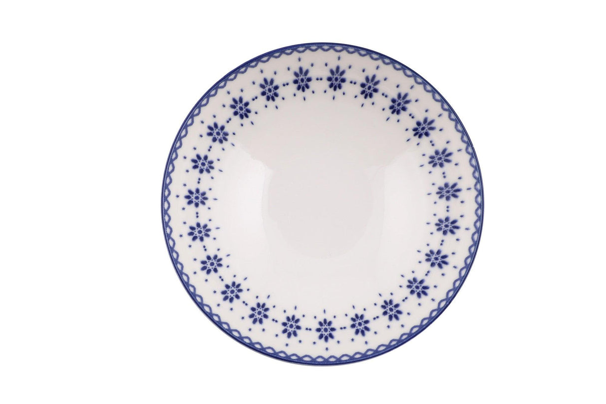 Serviciu de masa, Set 24 piese pentru cina, Portelan, Albastru, 25x25x2 cm