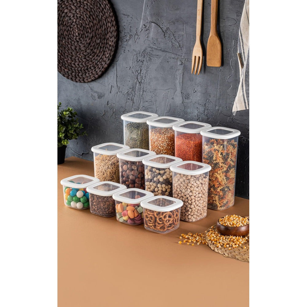 Set 12 Cutii pentru alimente, 3 marimi, 10x10x9.5 cm