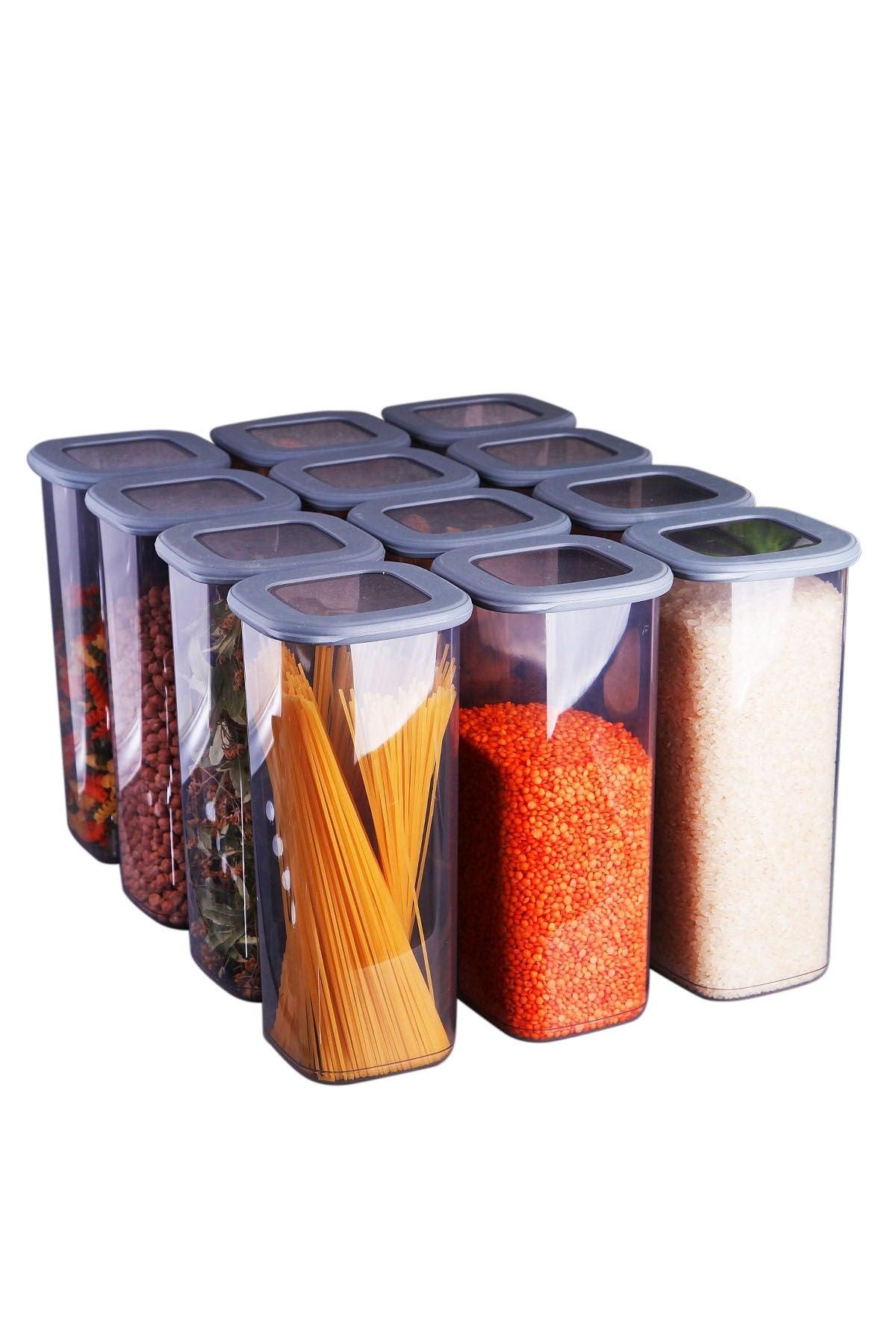 Set 12 cutii verticale, Gri, 25x11 cm