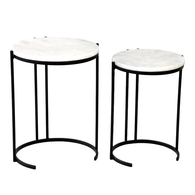 Set 2 masute laterale Luxere, Negru, 40x40x54 cm