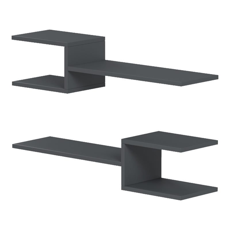 Set 2 rafturi de perete Sumpa, 65x20x18 cm - Antracit