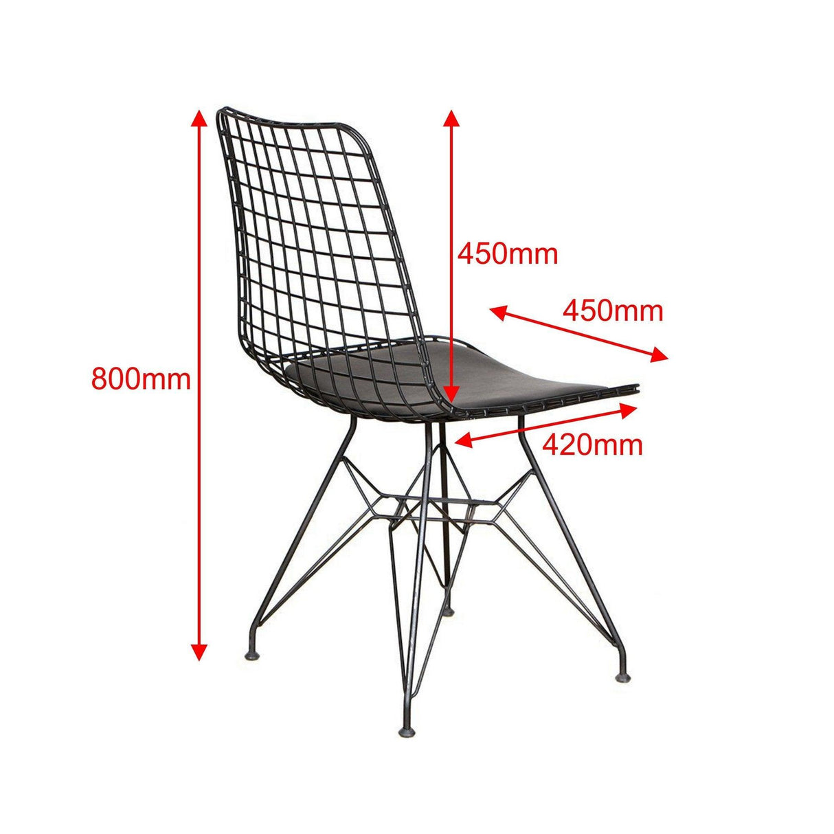 Set 2 Scaune, Interior/Exterior Fancy, Negru, 45x42x80 cm