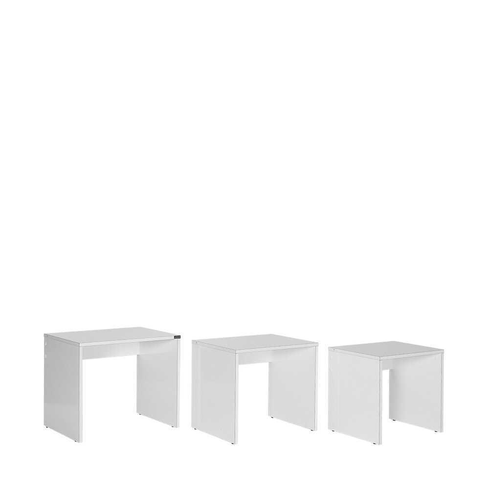 Set 3 Masute Cafea Zigon SHP-103-PP-1 Home Collection®, 55x47x40 cm - Alb | SKU: SHP-103-PP-1, SHP-103-YY-1, SHP-103-UU-1, SHP-103-HH-1, SHP-103-OO-1, SHP-103-TT-1, SHP-103-KK-1, SHP-103-FF-1