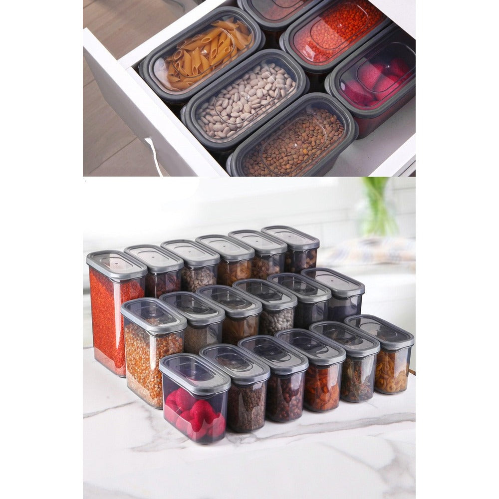 Set cutie de depozitare 18 buc, 9x17x20 cm
