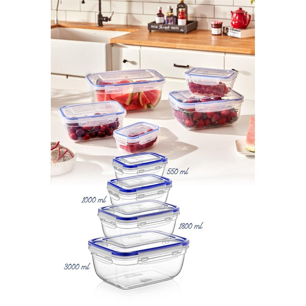 Set cutie de depozitare, Transparent, Multicolor, 23x13x17.2 cm