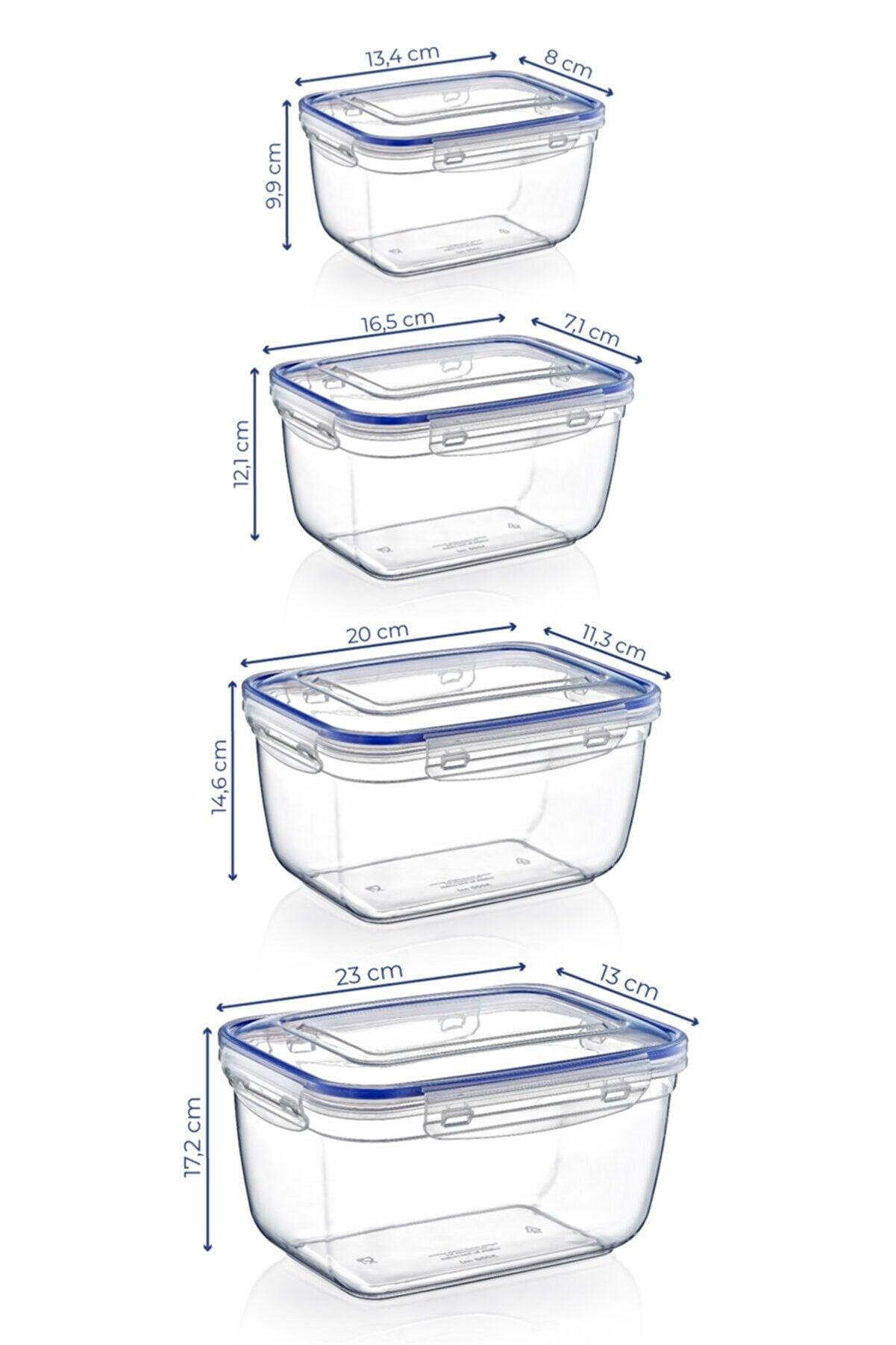 Set cutie de depozitare, Transparent, Multicolor, 23x13x17.2 cm