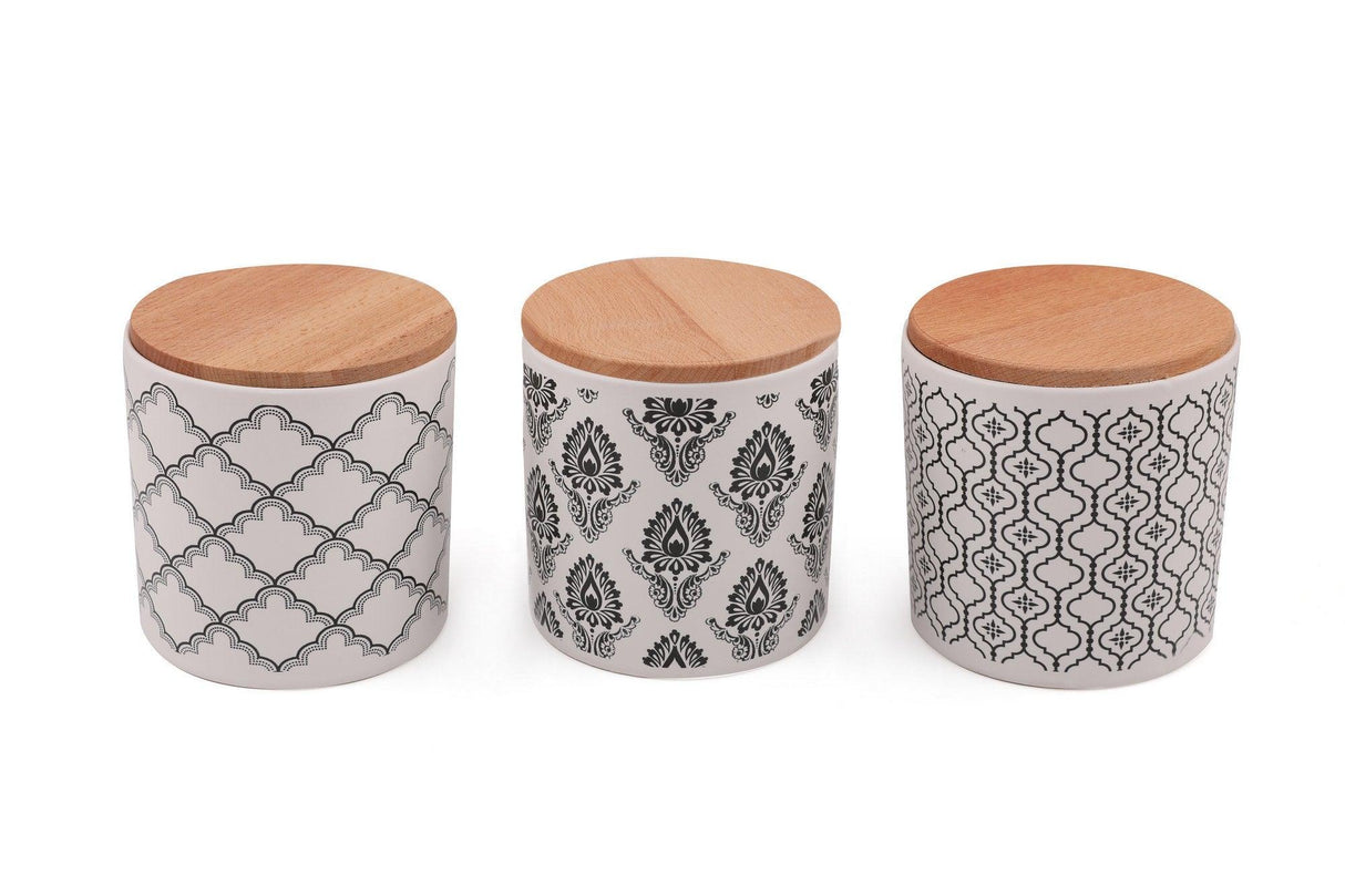 Set cutie de depozitare, 3 Piese, Alb, 12x12x10 cm