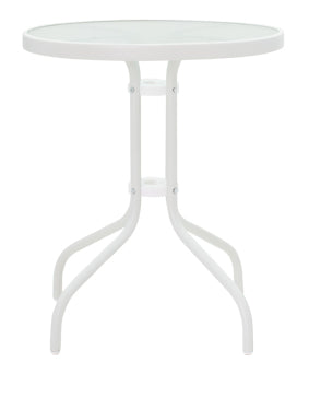 Set de 3 buc masa si scaune de gradina Valor-Confidence B metal, alb, 60x60x70 cm