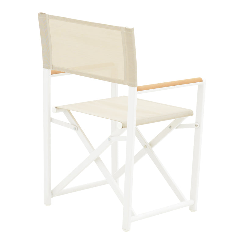 Set de 5 buc masa si scaune de gradina Kliton Mabu aluminiu, alb, 150x80x74 cm