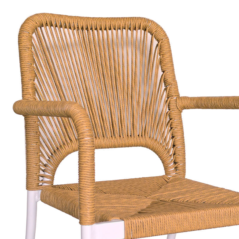 Set de 5 buc masa si scaune de gradina Kliton-Norture aluminiu, alb, 150x80x74 cm