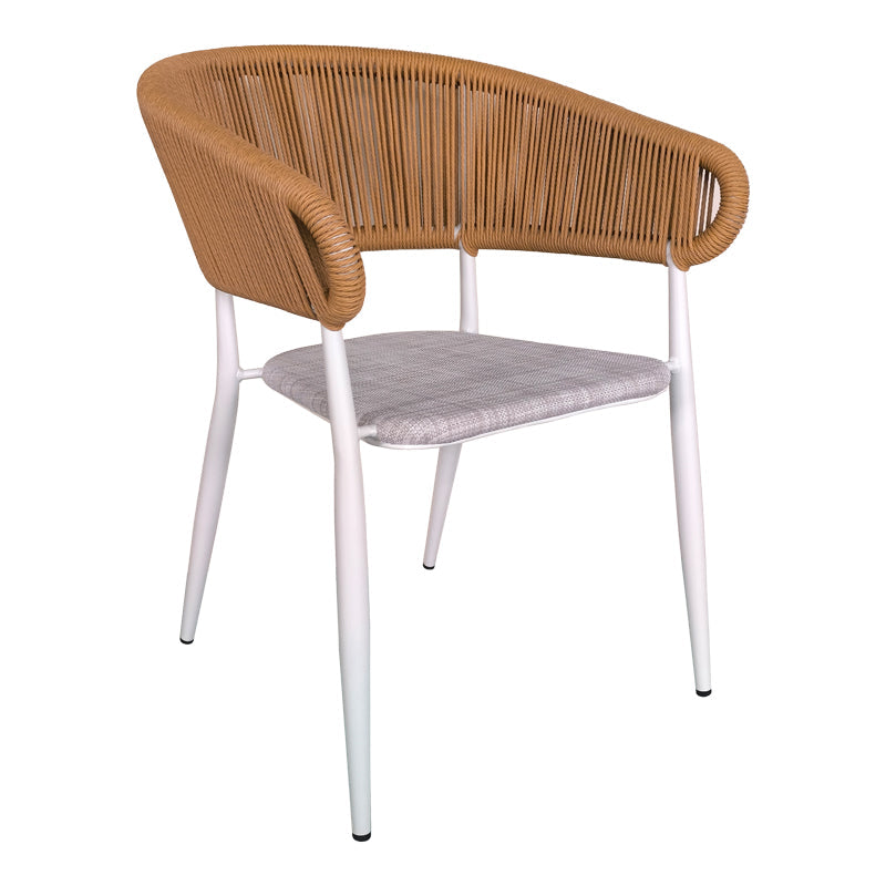 Set de 5 buc masa si scaune de gradina Kliton-Raven aluminiu, alb, 150x80x74 cm