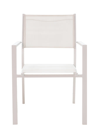 Set de 7 buc masa si scaune de gradina Kliton-Moly aluminiu, alb, 150x80x74 cm
