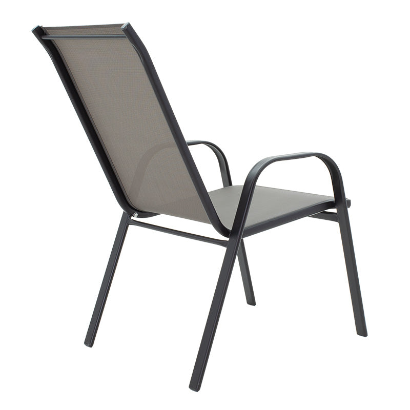 Set de sufragerie pentru gradina 3 buc Calan-Watson metal negru-textilene, negru, D60x70 cm