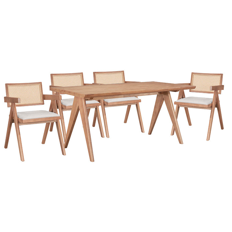 Set de sufragerie Winslow I set 5 piese din nuca deschisa, Nuc, 160x85x75 cm