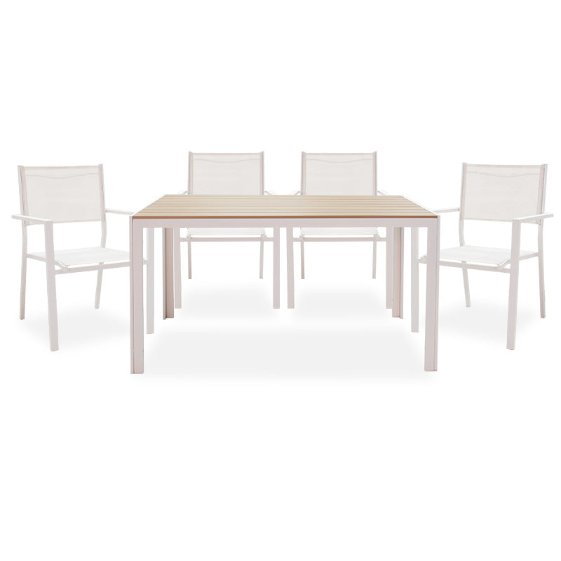 Set de gradina 5 piese Nares-Moly aluminiu texMarone, Alb - Negru, 135x200 cm - Set de gradina 5 piese Nares-Moly aluminiu texMarone, Alb - Negru, 135x200 cm