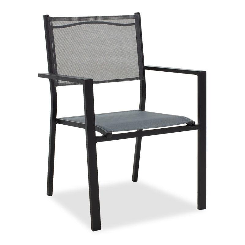 Set de gradina 5 piese Nares-Moly aluminiu texMarone, Alb - Negru, 135x200 cm - Negru