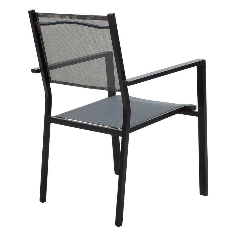 Set de gradina 5 piese Nares-Moly aluminiu texMarone, Alb - Negru, 135x200 cm - Negru