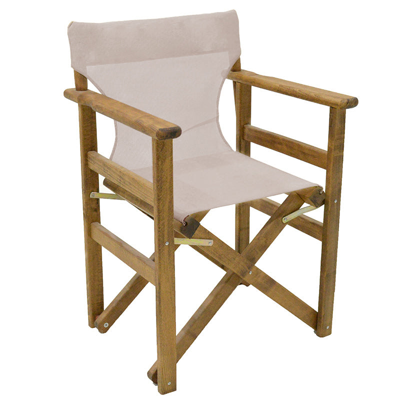 Set de gradina masa si scaune Retto 5 bucati din lemn masiv de fag nuc, PVC, bej, 80x60x72 cm