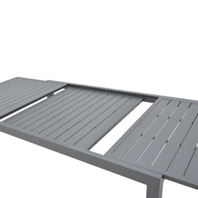 Set de Masa Azelie-Lafla 7 piese, din tesatura antracit-aluminiu, antracit, 77x55x94 cm, perspectiva suplimentara