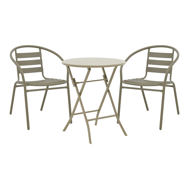 Set de masă Albero-Tade, Metal, 3 piese, Șampanie, 60x70 cm