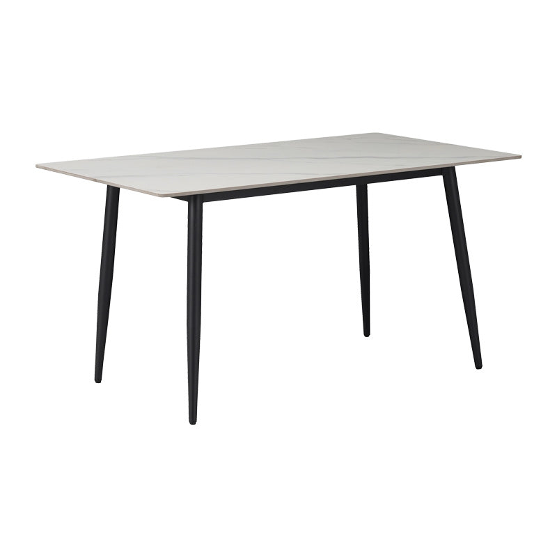 Set de sufragerie Gustas-Giselle, 5 piese, marmura Alba pietruita-negru metalic, 120x80x75 cm
