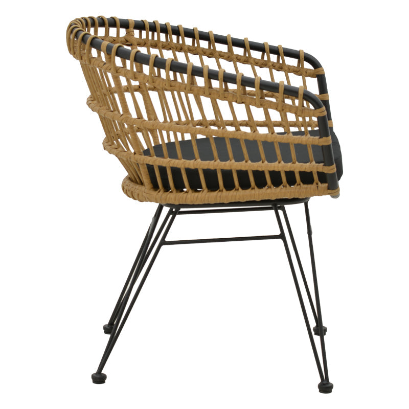 Set de sufragerie Kliton-Naoki 3 piese din aluminiu si metal Antracit la nuante de negru, 80x80x74 cm