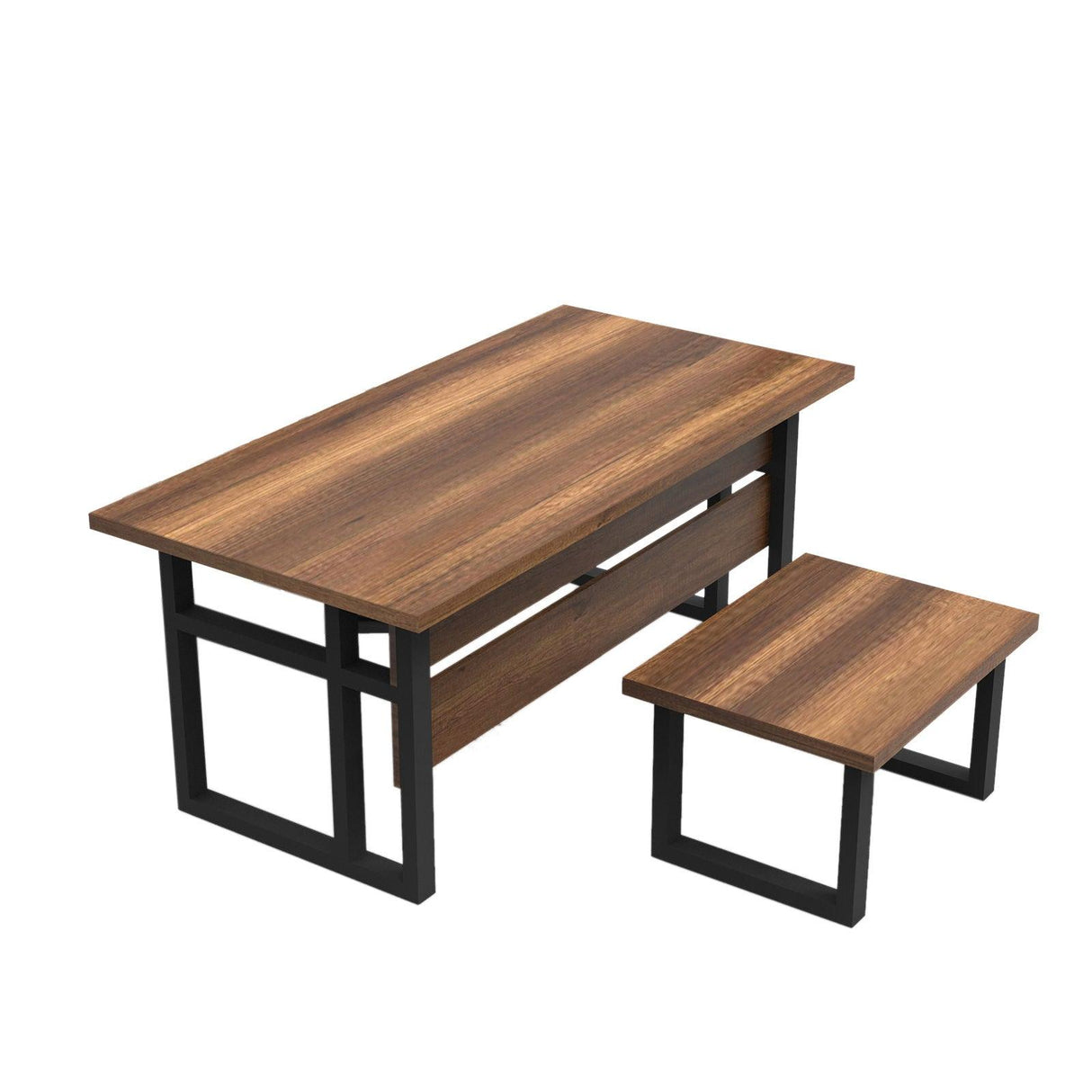 Set de mobilier de birou Heart, Nuc, 2 piese, Birou - masa, 180x90x73 cm