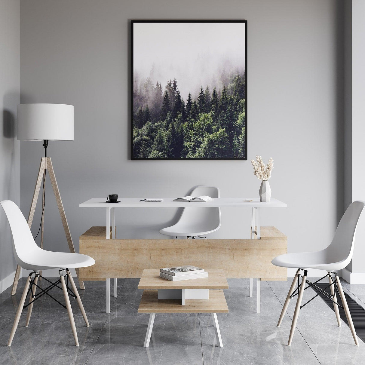 Set De Mobilier De Birou Irony Maxi Set 2 piese, Bej - Maro, 140x74x60 cm - Bej