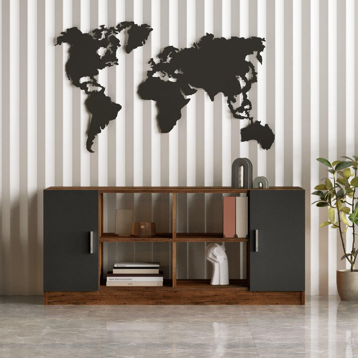 Set mobilier de birou Linta, 5 piese, 140x74x60 cm - Nuc