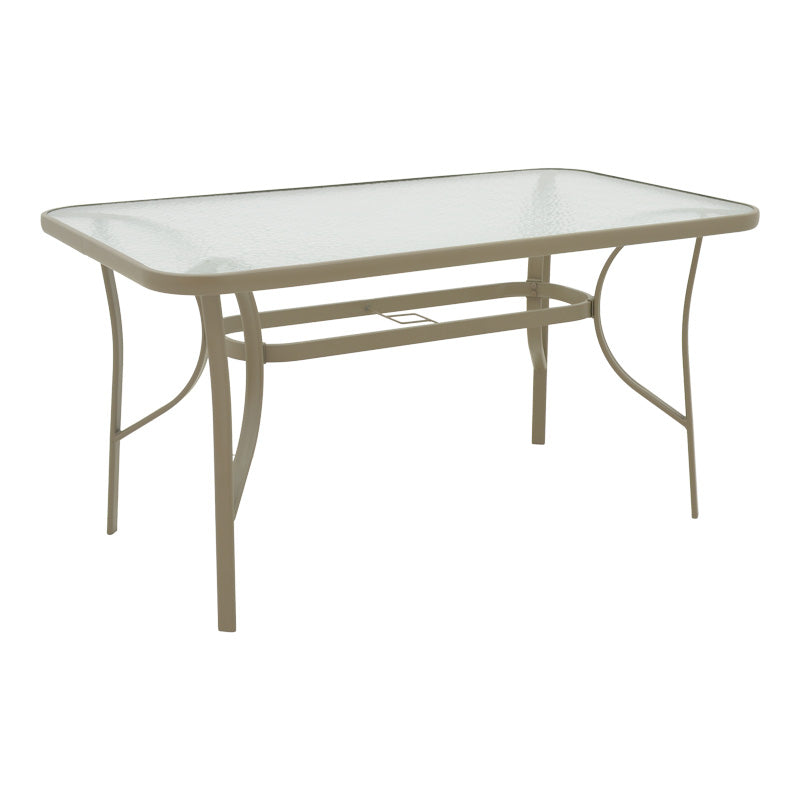 Set de mobilier pentru sufragerie cu masă și scaune Tade-Ensure, Metal și Sticlă, Multicolor, 140x80x70 cm