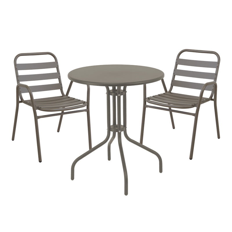 Set de sufragerie Sussie-Vergo set de 3 sampanie metal-aluminiu, Bej, D60x70 cm