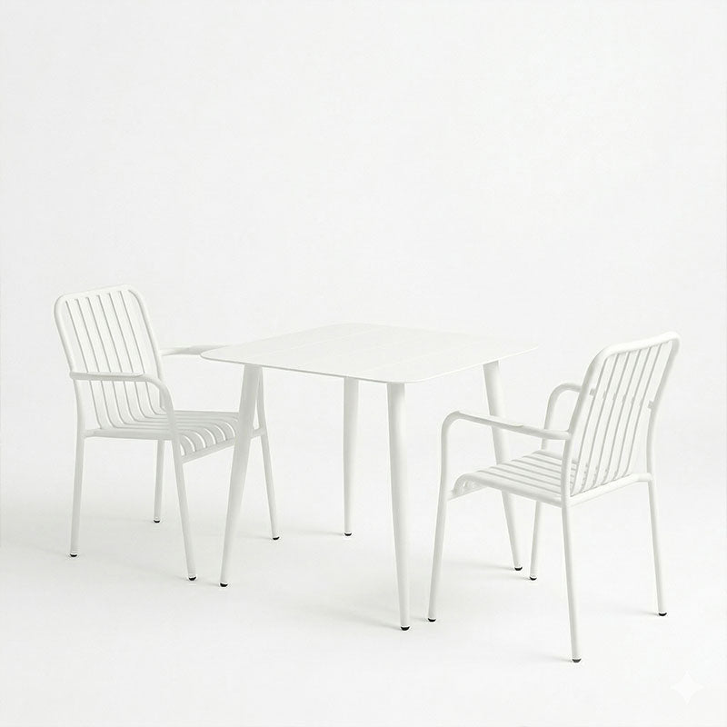 Set de sufragerie exterior Heven Vista, 3 piese, 80x80x72 cm - Alb