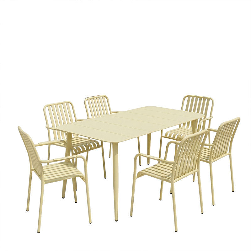 Set de sufragerie exterior Heven Vista, 7 piese, 120x70x72 cm - Champagne