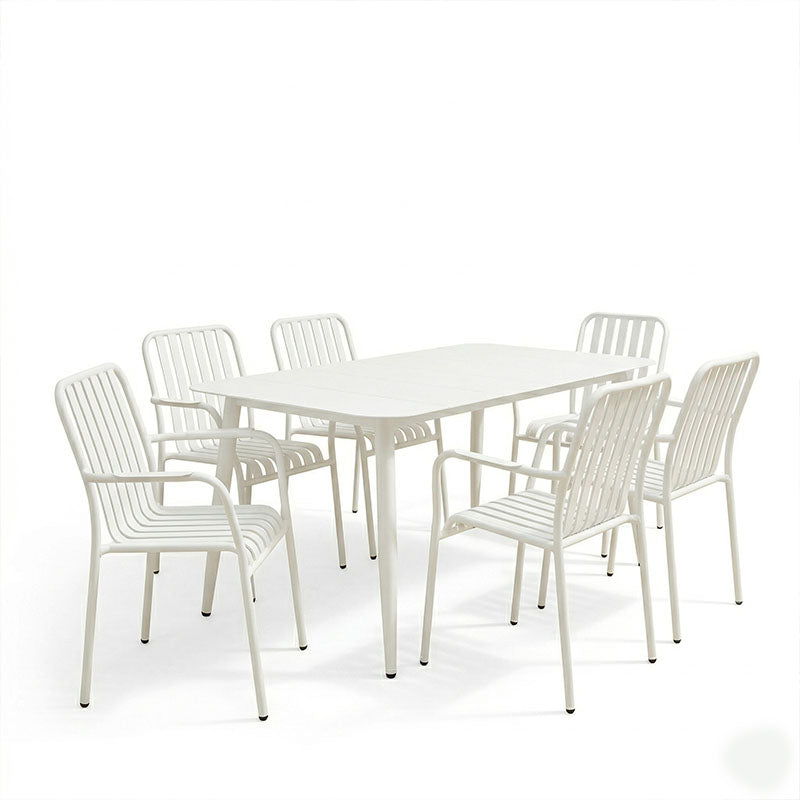 Set de sufragerie exterior Heven Vista, 7 piese, 150x80x72 cm - Alb