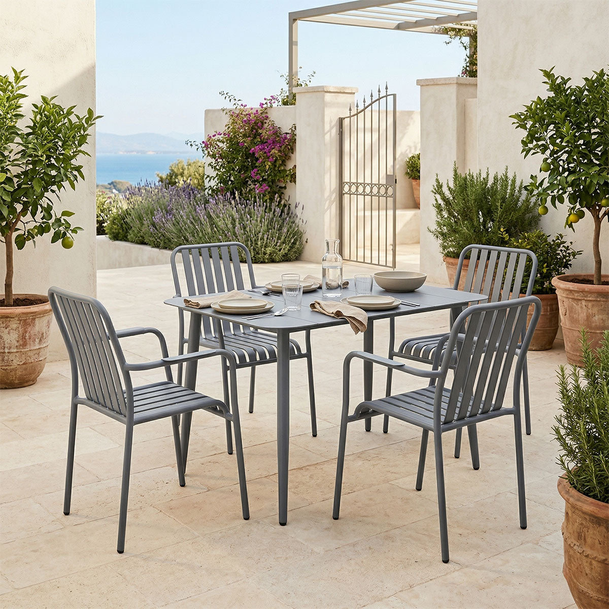 Set de sufragerie exterior Heven Vista, 5 piese, 120x70x72 cm - Set dining exterior Heven Vista, 5 piese, 120x70x72 cm - 200-001615