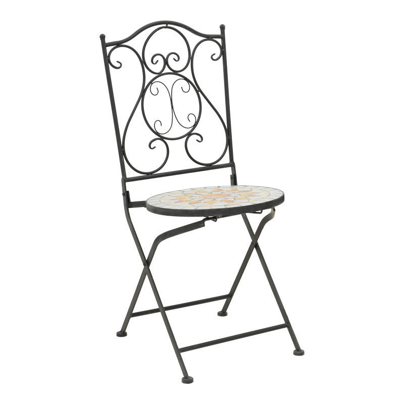Set de sufragerie Sellis, 3 piese, Mozaic, Negru, 60x60x70 cm