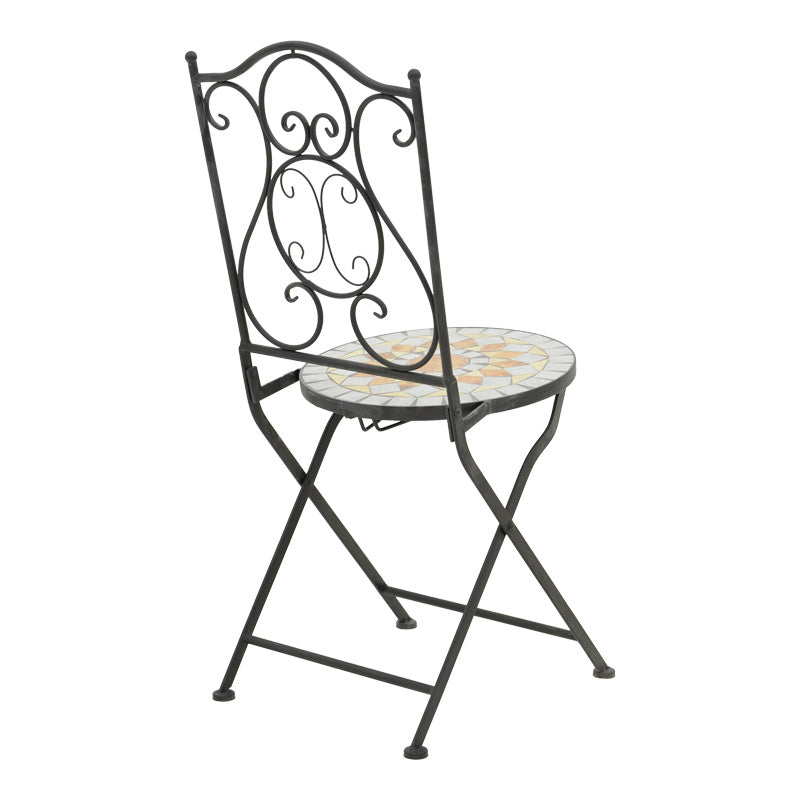 Set de sufragerie Sellis, 3 piese, Mozaic, Negru, 60x60x70 cm
