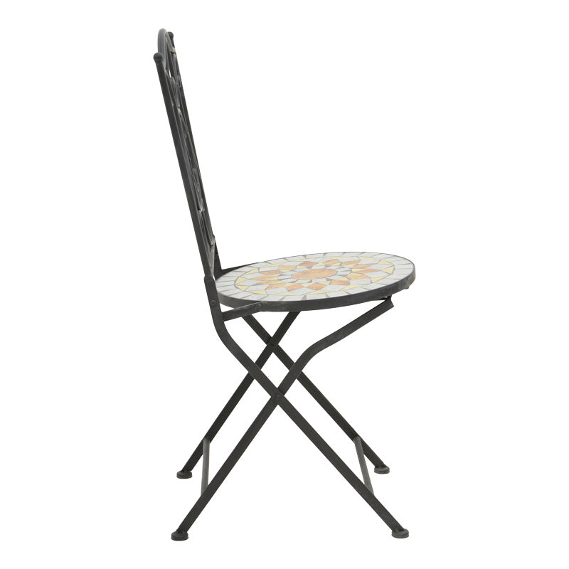 Set de sufragerie Sellis, 3 piese, Mozaic, Negru, 60x60x70 cm