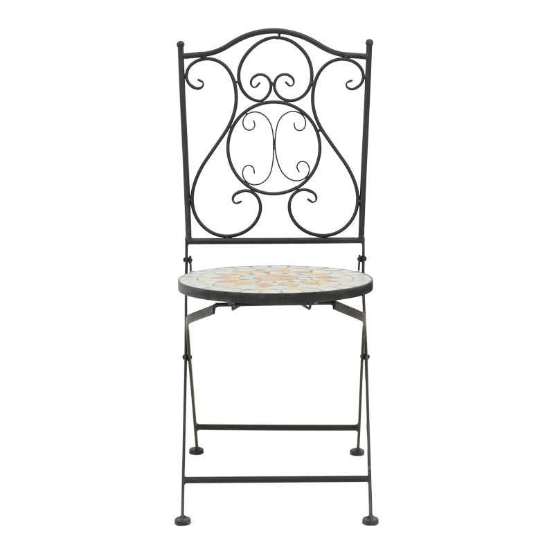 Set de sufragerie Sellis, 3 piese, Mozaic, Negru, 60x60x70 cm